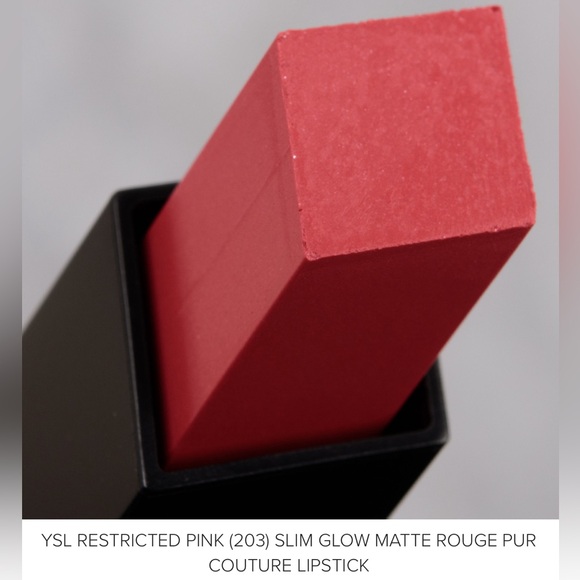 YVES SAINT LAURENT ROUGE PUR COUTURE THE SLIM GLOW MATTE N°203 RESTRICTED PINK - Picture 3 of 3